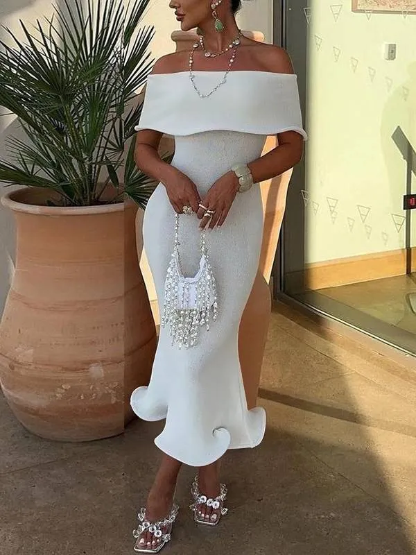 Slim Fit Off-shoulder Dress