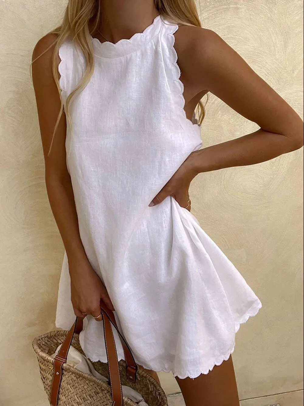 Classic Chic Wave Edge Mini Dress