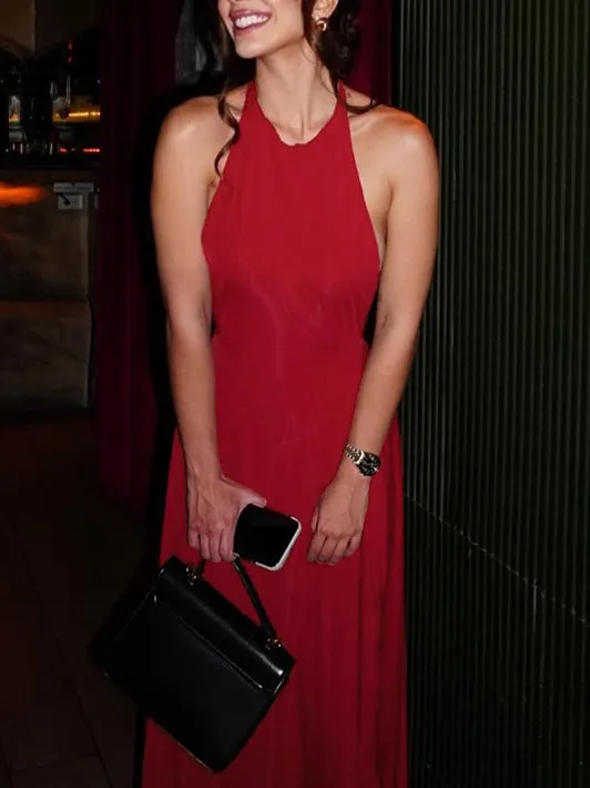 Halter Neck Strappy Sexy Backless Dress