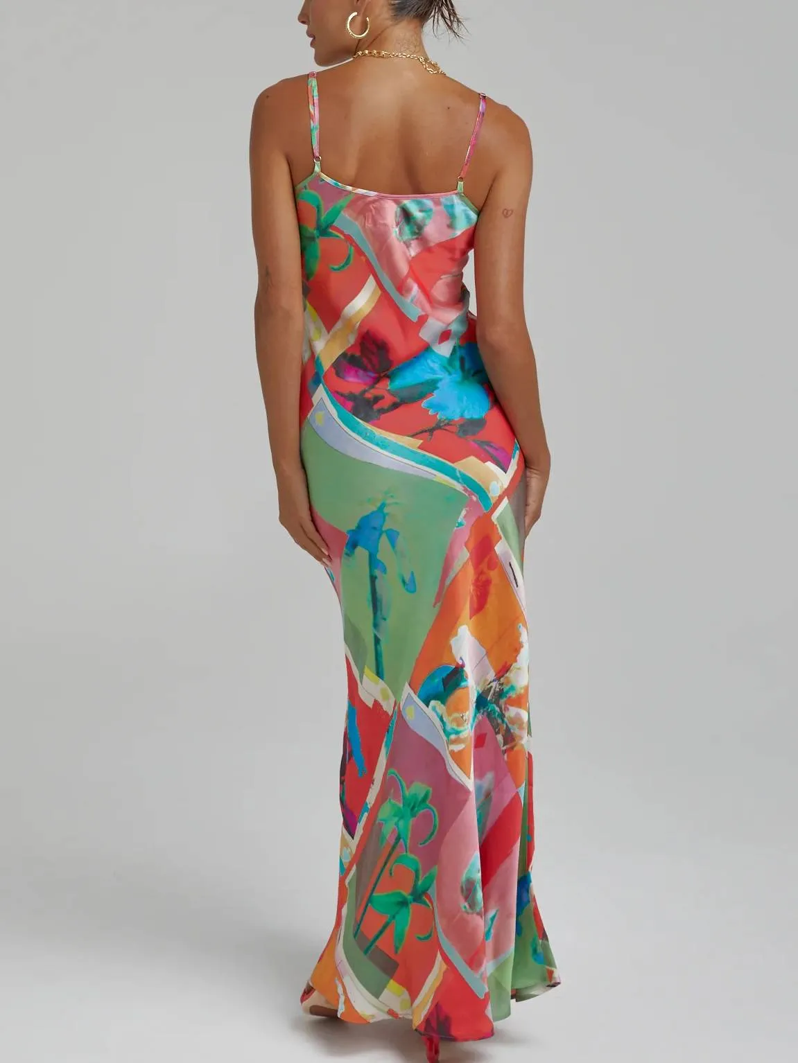Unique Printed Suspender Maxi Dress