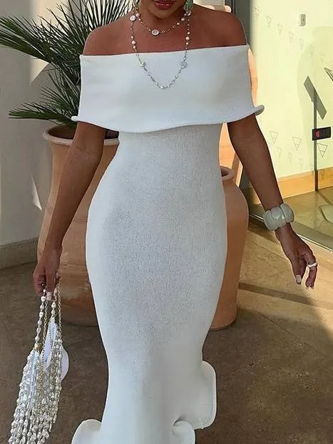 Slim Fit Off-shoulder Dress