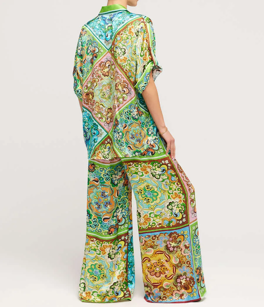 Special Satin Print Button-Down Shirt