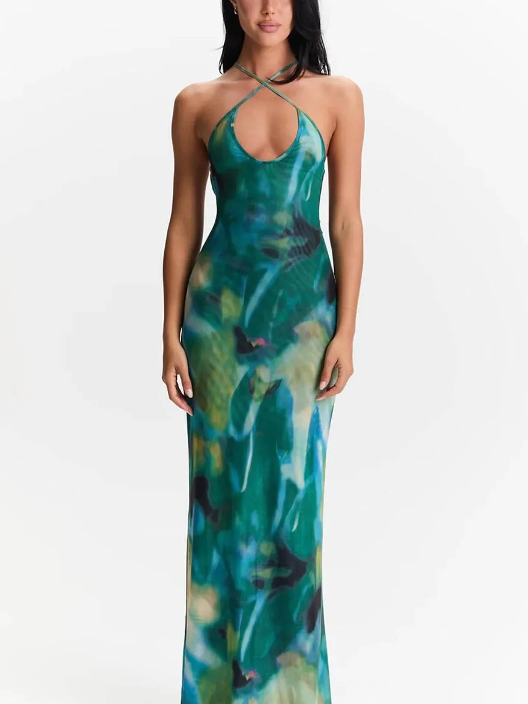 Three Kinds Wearing Method Printing Suspender Dress