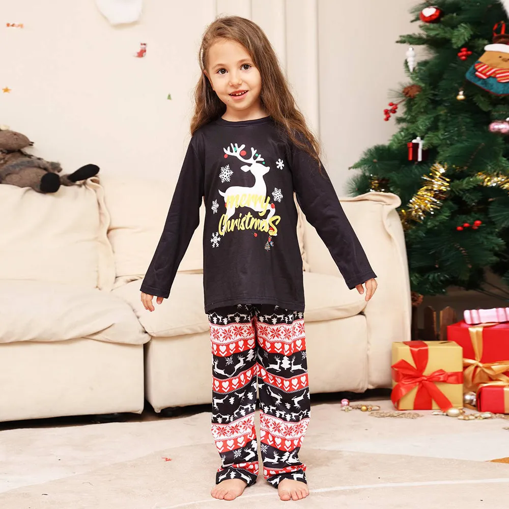 Christmas Family Matching Pajamas Set Black Deer Pajamas