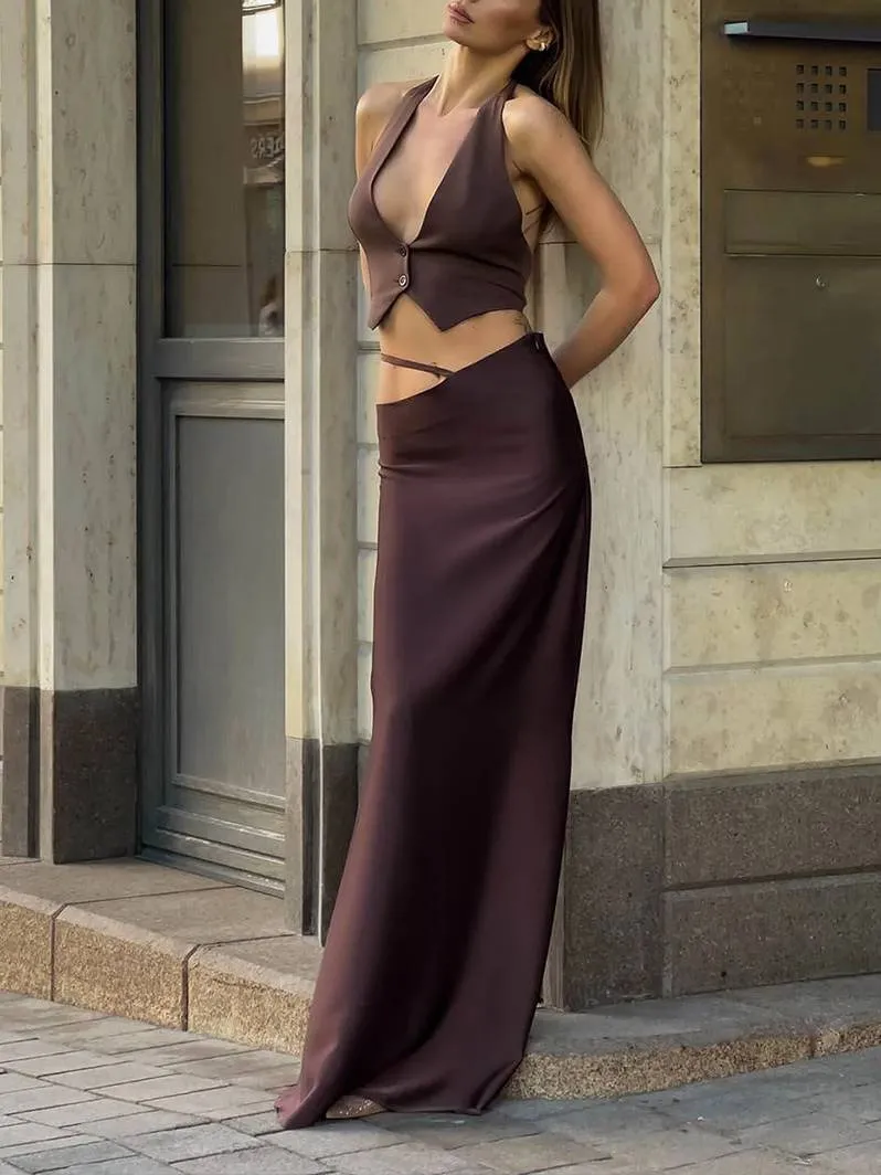 Irregular Slim-Fit Maxi Skirt