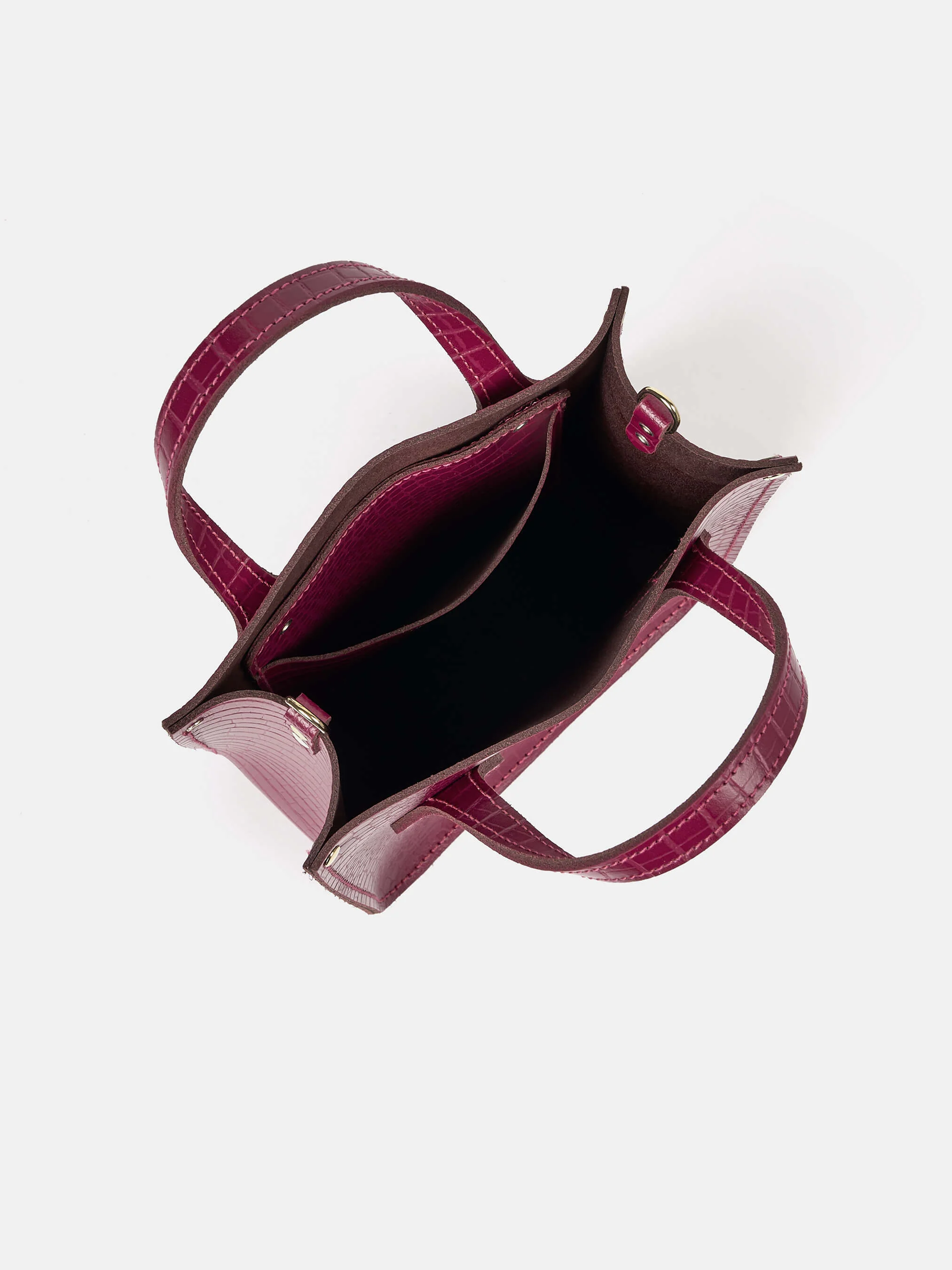 The Mini Tote -  Magenta Croc