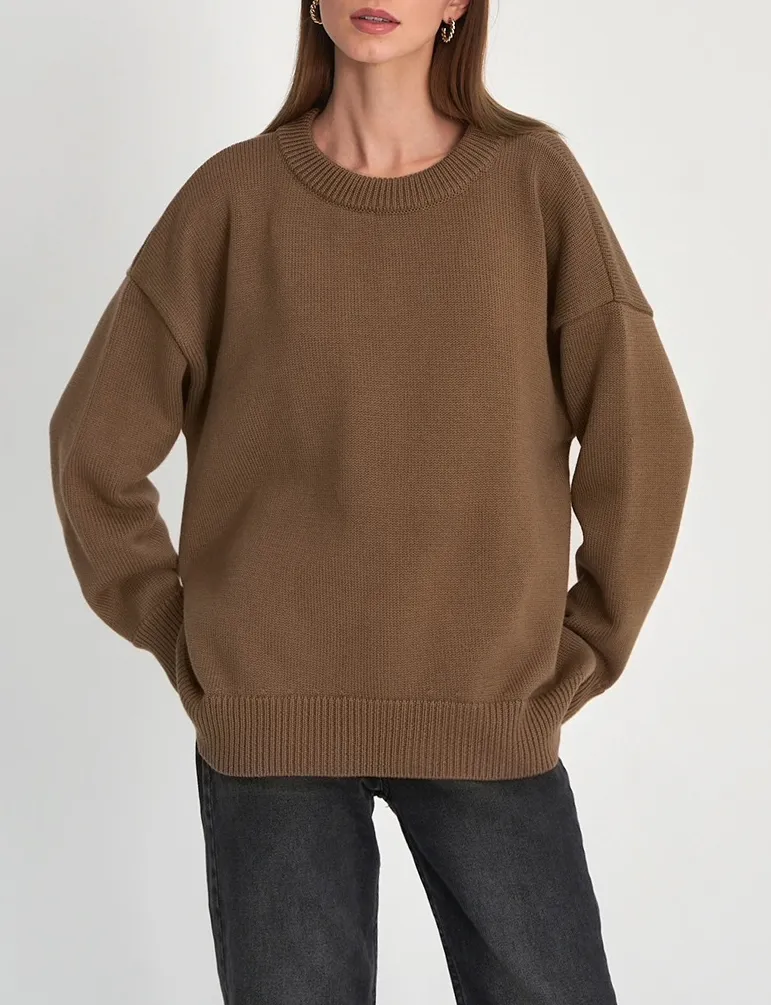 All-Match Casual Crewneck Knit Sweater