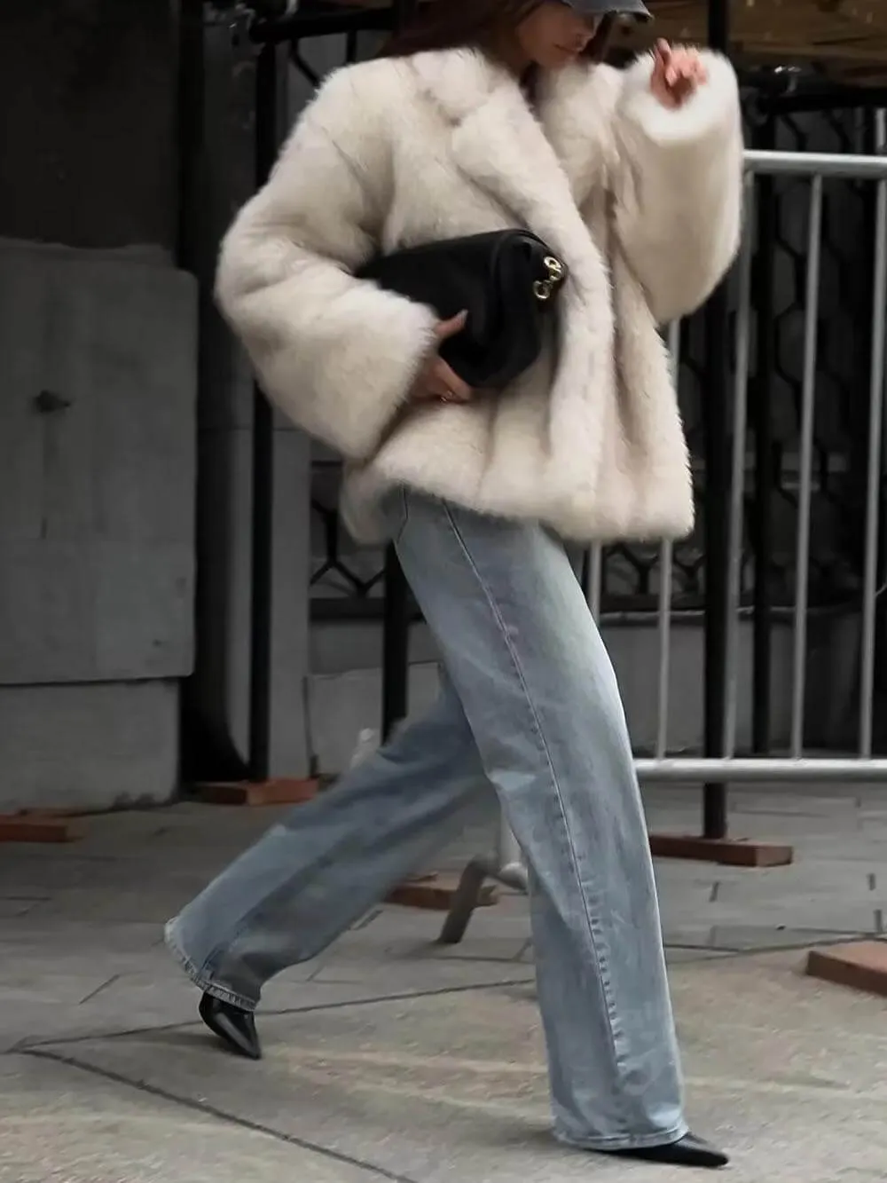 Classic Loose Mid-Length Oversized Fur Coat