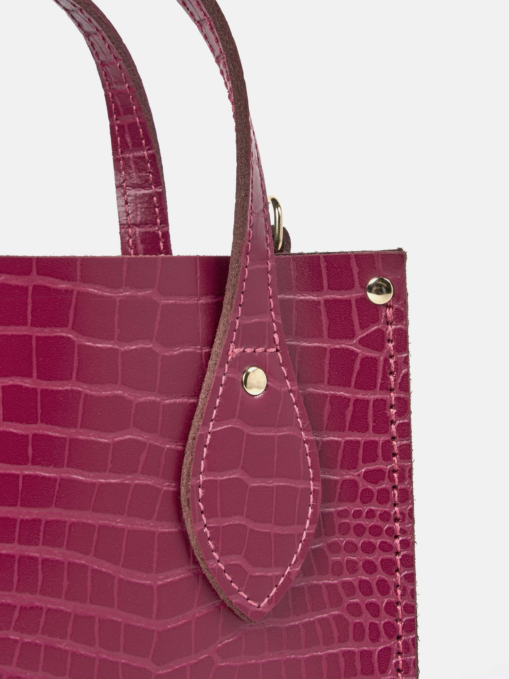 The Mini Tote -  Magenta Croc