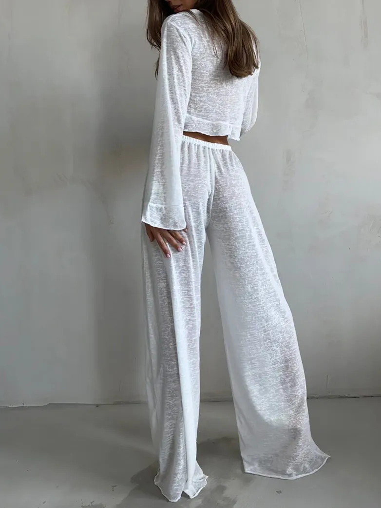 See Through Lazy Style Pajama Suit