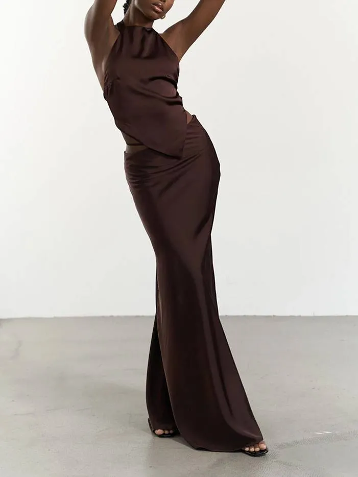 Irregular Slim-Fit Maxi Skirt