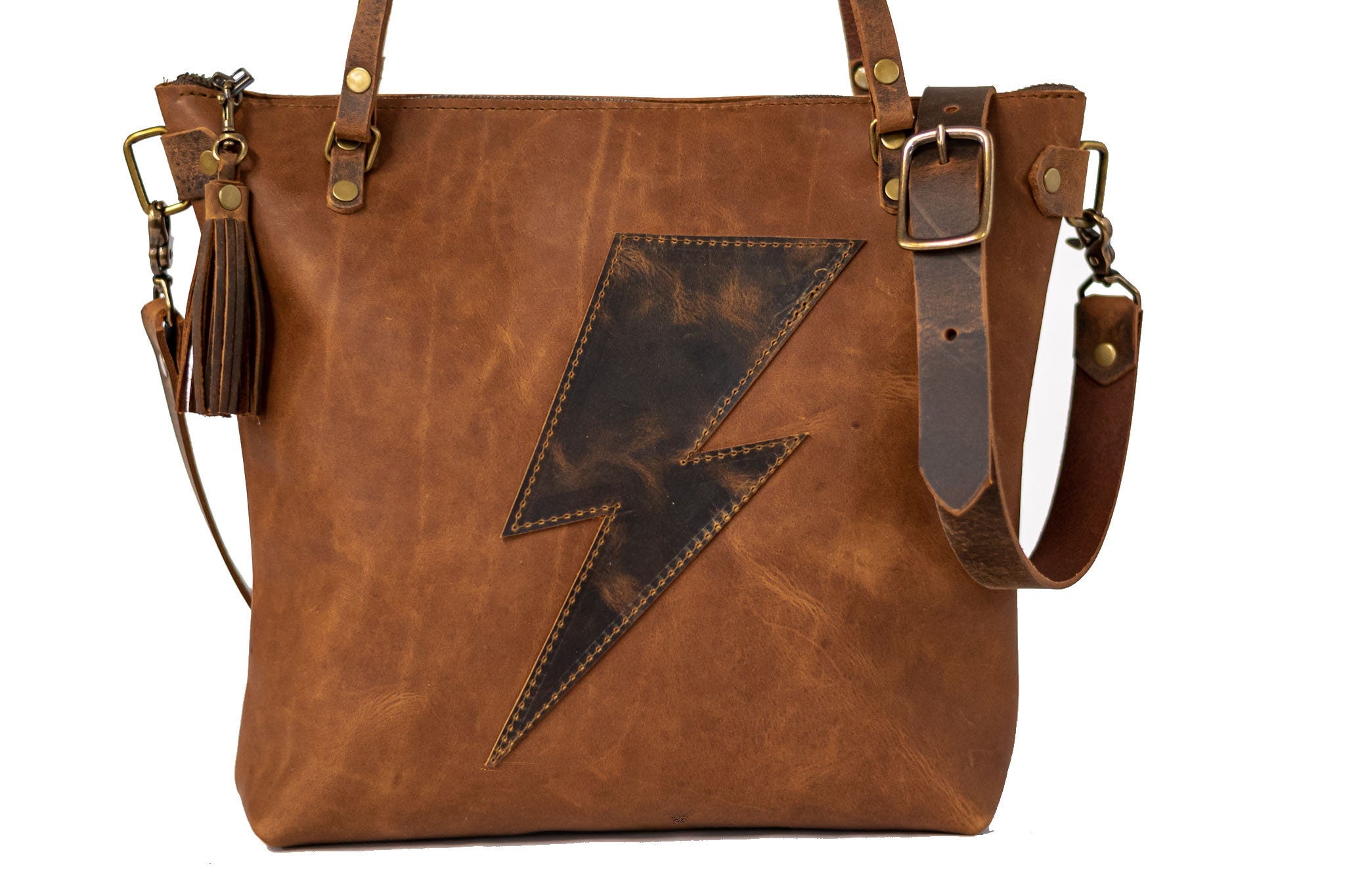 Classic Leather Botanical Tote Bag | Handmade Leather Purse | Large Leather Handbag | The Tall Tote Botanical