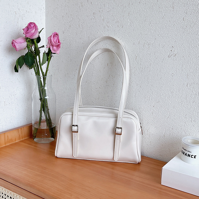 Large Shoulder Retro Bright Leather Tote Bag