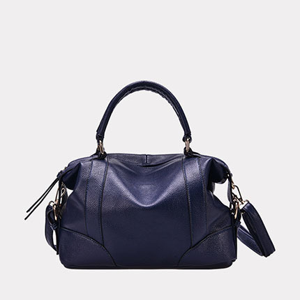 Simple And Large Leather Shoulder Bag