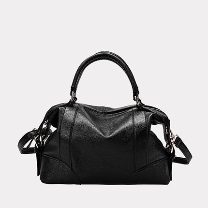 Simple And Large Leather Shoulder Bag