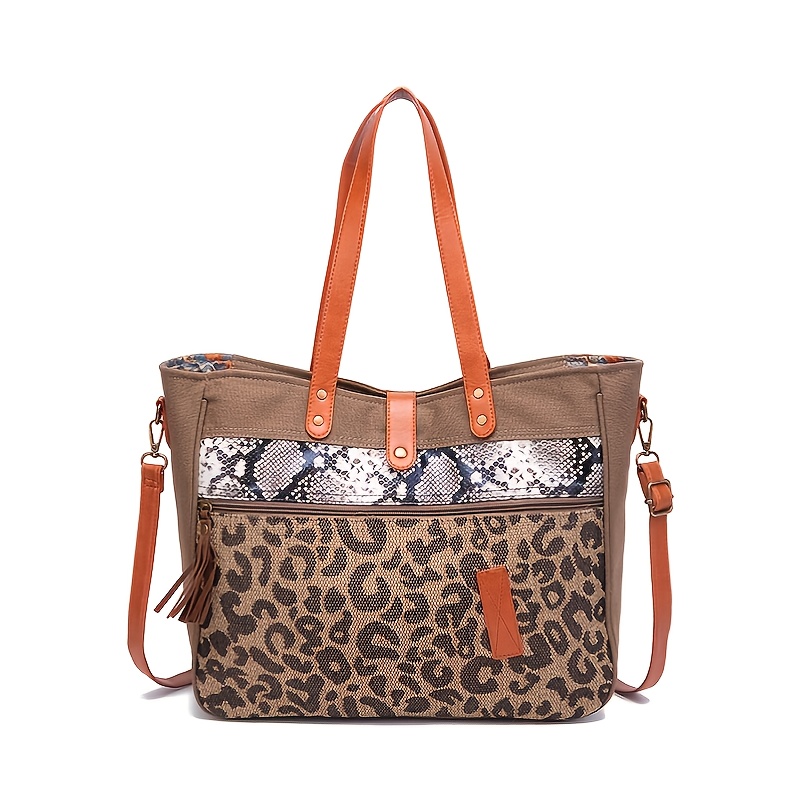 Boho Ethnic Patterned Tote Bag, Geometric Shoulder Bag, Crossbody Bag