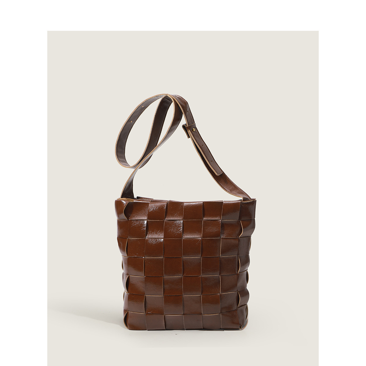 Large-capacity Grease Leather Shoulder Bag