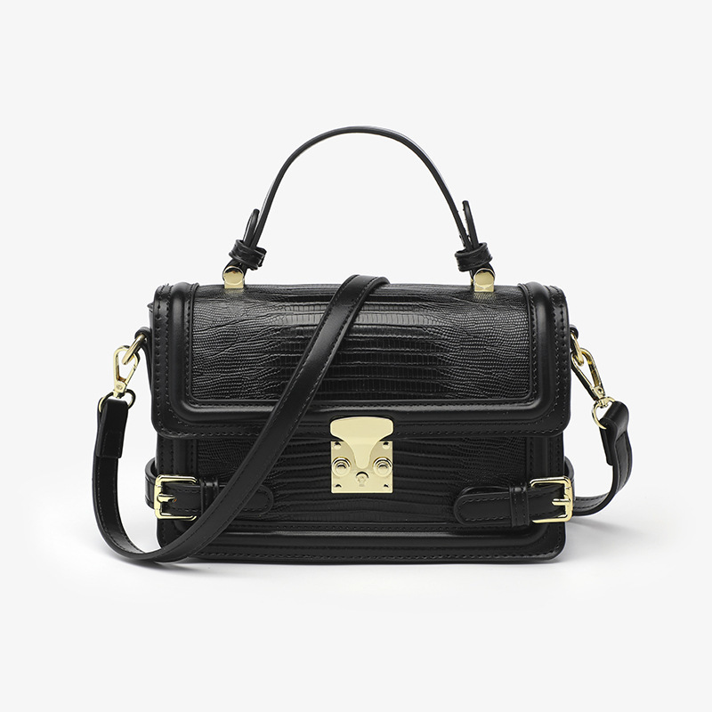 Lizard-Print Single-Shoulder Crossbody Bag